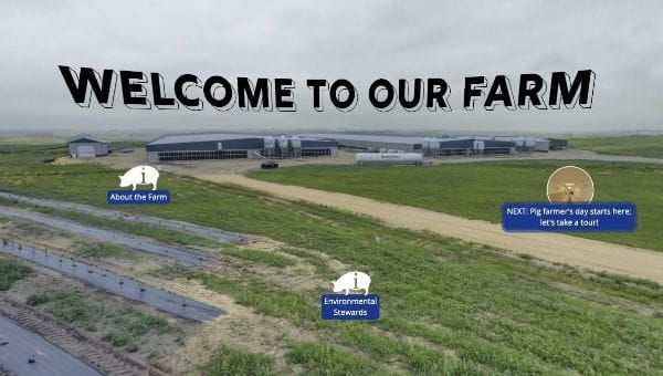 Splash screen saying Welcome to our Farm