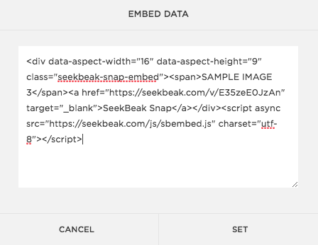Squarespace embed code