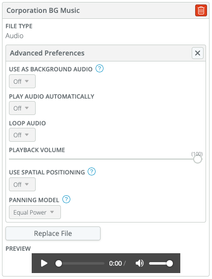 advanced preferences for audio