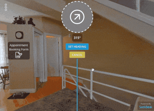Map showing view indicators