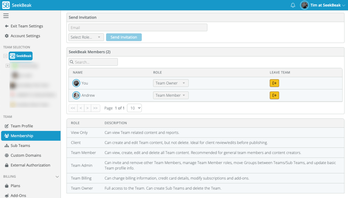 SeekBeak Membership Area