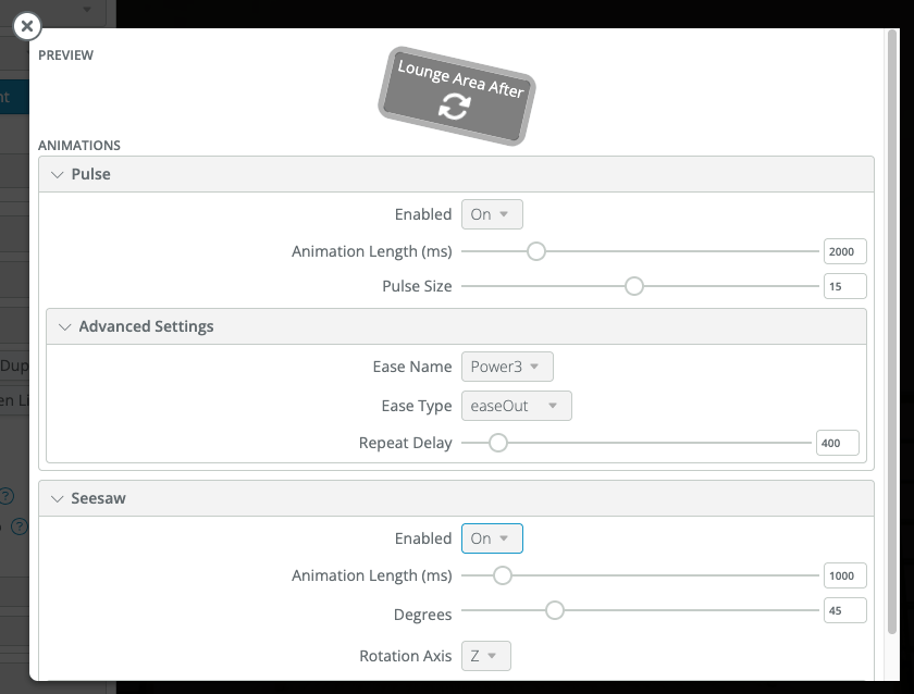 Hotspot Animation Properties