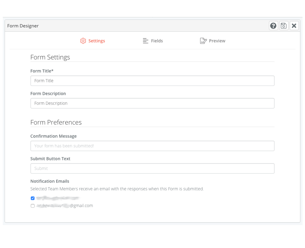 A screenshot of a form field interface in SeekBeak