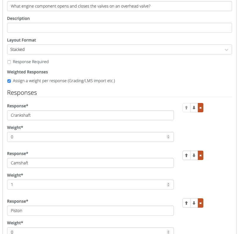 Form With Weighted Response