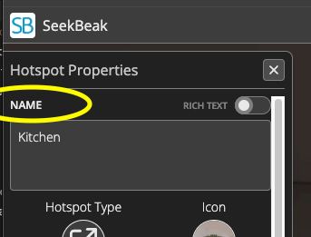 Hotspot Properties Panel