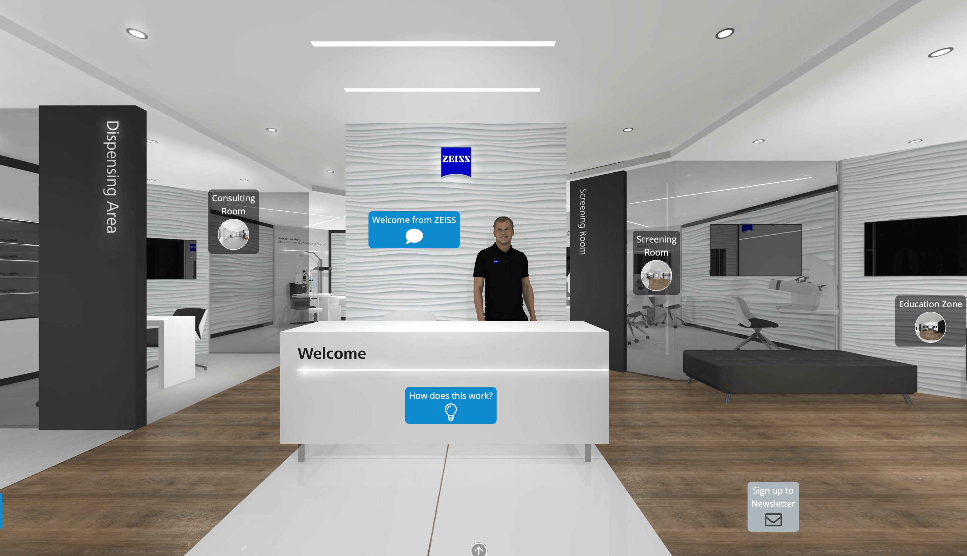 A ZEISS Virtual Optometry Hub virtual tour sample 